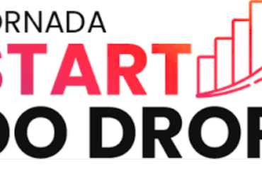 Imagem ilustrativa de uma pessoa focada em um laptop, com gráficos de crescimento financeiro sobrepostos, simbolizando sucesso em dropshipping.