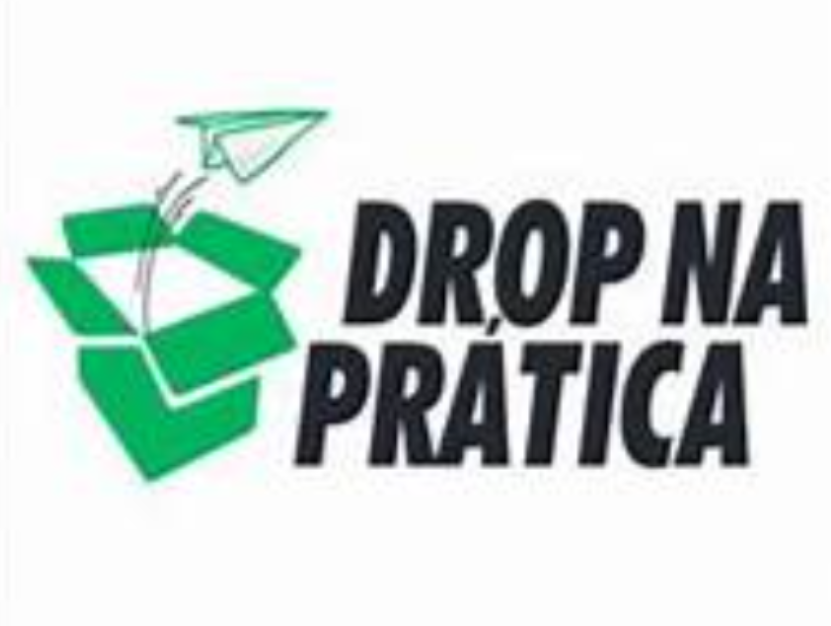 Capa do curso 'Drop na Prática' com destaque para estratégias de e-commerce e vendas online.