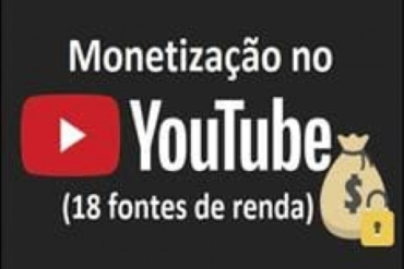 Capa do curso Monetização YouTube com 18 fontes de renda