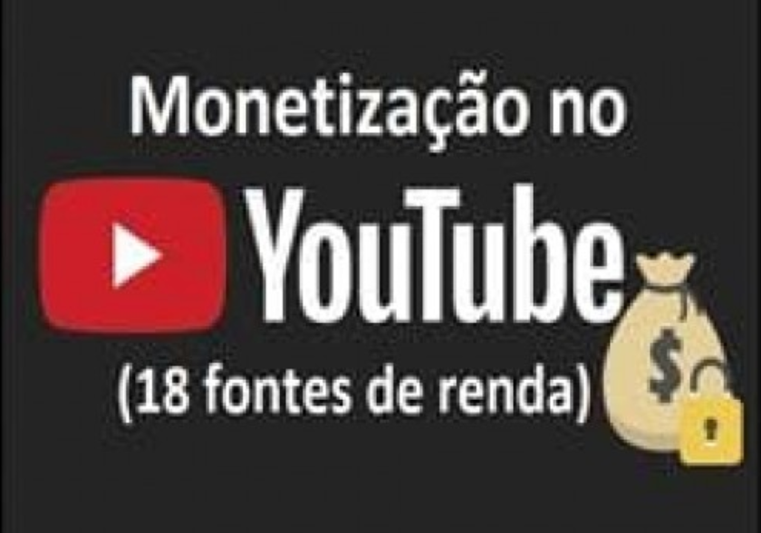 Capa do curso Monetização YouTube com 18 fontes de renda