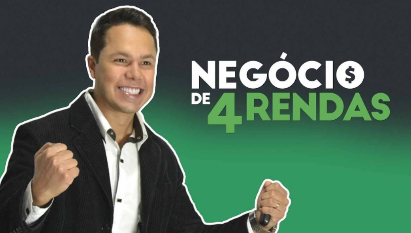 Tela do curso Negócio 4 Rendas de Cássio Canali com gráficos de faturamento e logos de fornecedores nacionais.