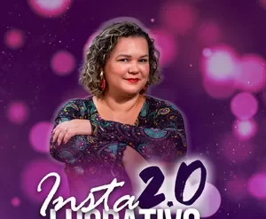 Ilustração conceitual do curso Insta Lucro mostrando crescimento de vendas e engajamento no Instagram, com elementos de comunicação eficaz.