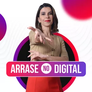 Banner digital do curso 'Arrase no Insta' com ícones de sucesso e crescimento financeiro.