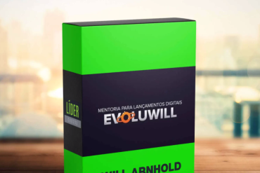 Capa da Mentoria Evoluwill de Will Arnold, demonstrando sucesso em startups com gráficos de crescimento.