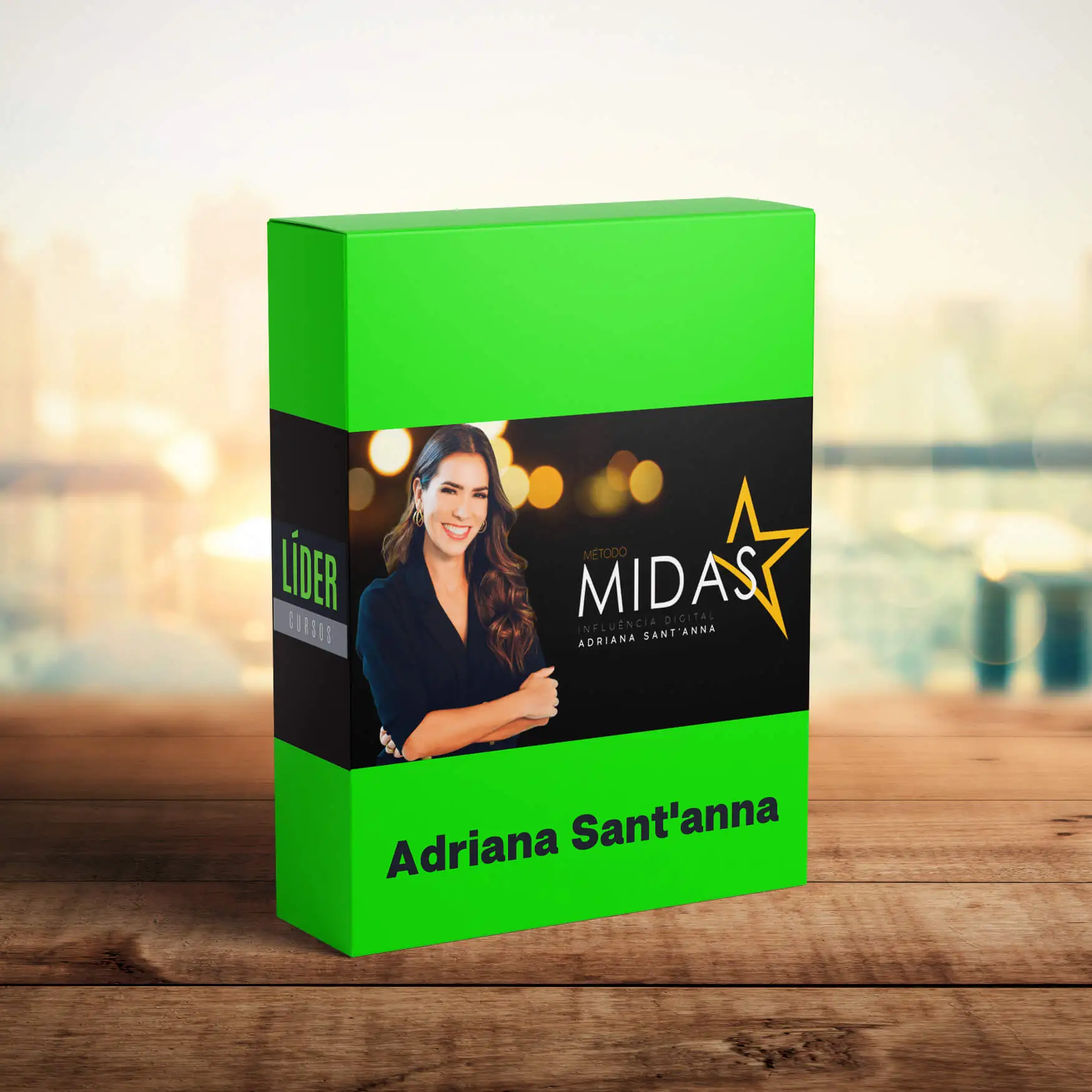 Mulher trabalhando no computador com elementos de redes sociais e crescimento financeiro ao redor, representando o Método Influência Digital Midas 2.0 de Adriana Sant'Anna.