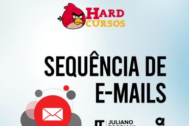 Capa do curso Sequência de E-mails de André Cia e Juliano Torriani em alta resolução, destacando os autores e o tema de e-mail marketing.