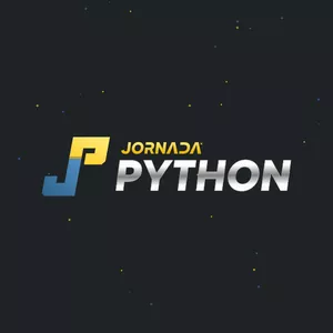 Logo Jornada Python Academy 2022 com ícones de código e carreira