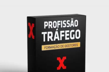 Capa do Curso Profissão Tráfego de Filipe Adam com ícones de gráficos e metas