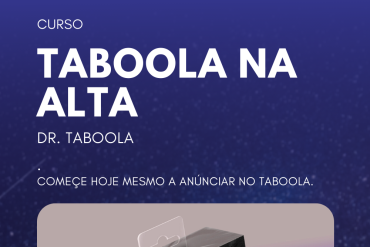 Capa do Treinamento Taboola na Alta - Dr Taboola, destacando tráfego pago e otimização de campanhas.