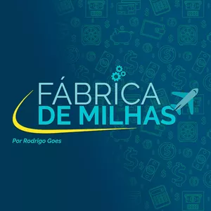 Capas do curso Fábrica de Milhas de Rodrigo Goes em destaque, com ícones de milhas aéreas e dinheiro.