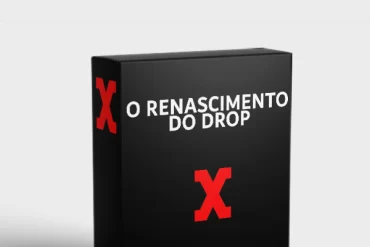Neto do Drop em frente a um gráfico de crescimento de vendas online, com o logo do curso 'O Renascimento do Drop' em destaque.