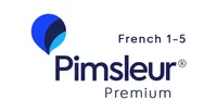 Capa do curso Pimsleur French 1-5 com detalhes de aprendizado de idiomas.