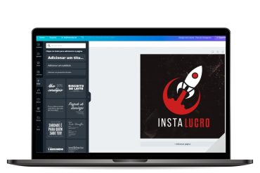 Capa do curso Insta Lucro com elementos de crescimento e sucesso no Instagram.