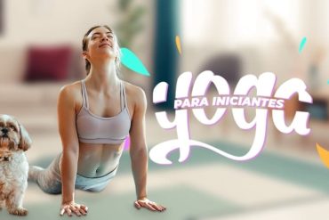 Yoga para iniciantes com instrutor BTFIT ensinando posturas de relaxamento em um estúdio de yoga moderno.