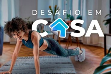 Capa do curso Desafio Em Casa BTFIT com homem e mulher treinando em casa, 2020.