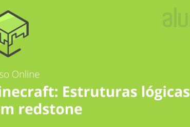 Estrutura complexa de Redstone no Minecraft com blocos de lógica e automação