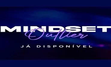Homem confiante com diagrama de crescimento e gráficos de ROI, representando o Mindset Outlier de Thiago Finch